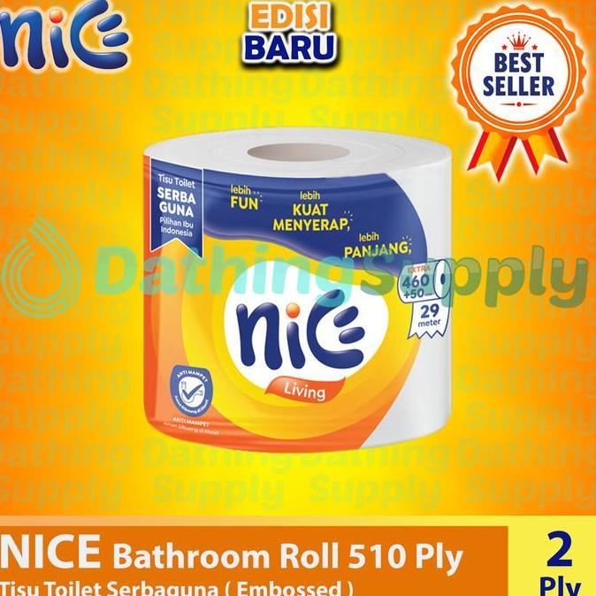 New- ( Paket 10 Pcs ) Tissue Nice Elegant Toilet Roll 510 Ply / Tisu Bathroom Kecil / Kemasan Steril
