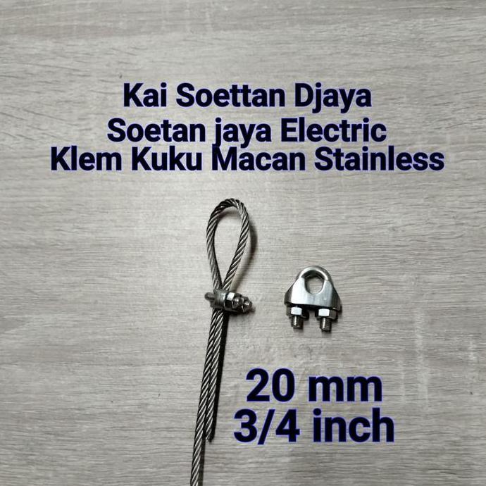 klem stainless 20mm/kuku macan stainless 20mm/ stainless steel 304