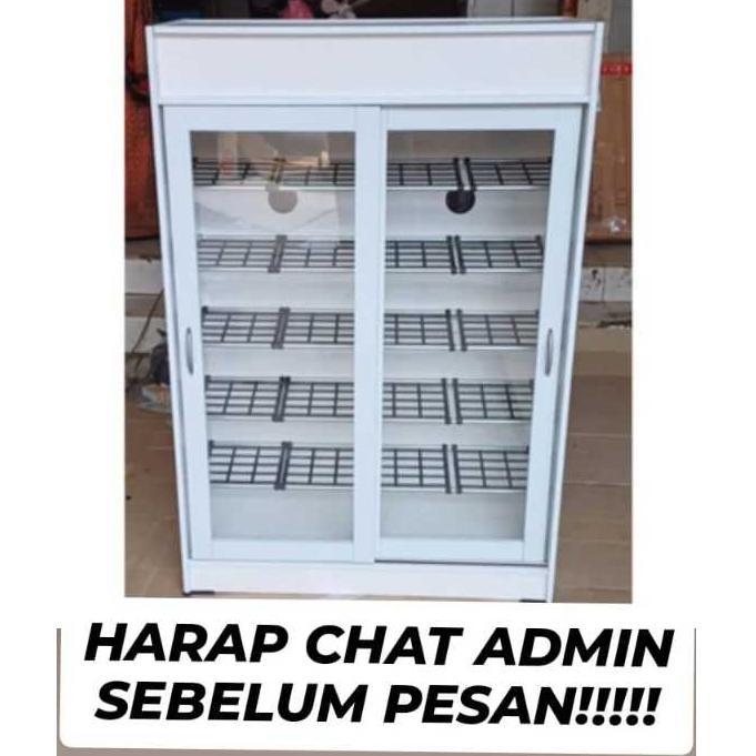 RAK SEPATU LEMARI SEPATU KACA PINTU SLIDING RSS 8036