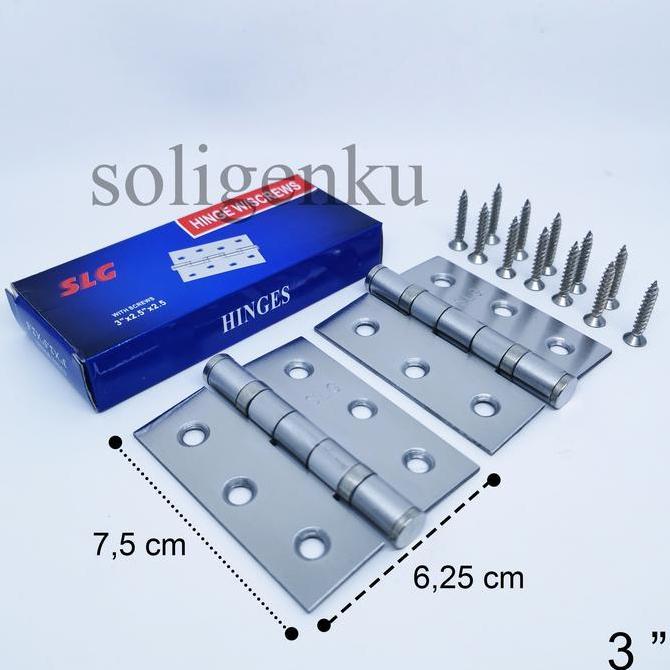 Engsel Tebal SOLIGEN 3" Stainless ENGSEL JENDELA PINTU 3 INCH