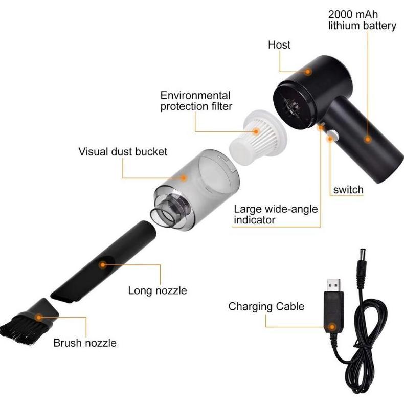 NEW Wireless Car Vacuum Cleaner Portable vacum Vakum Penyedot Debu Mini Mobil Vacuum kuat Cleaner Mi