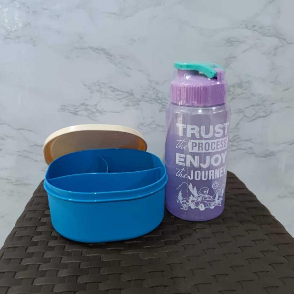 HOT DEALS Kotak Makan Mini Kecil Anak 500 ML Lunch Box Wadah Bekal Cemilan Snack Bayi Lucu Tepak+Bot