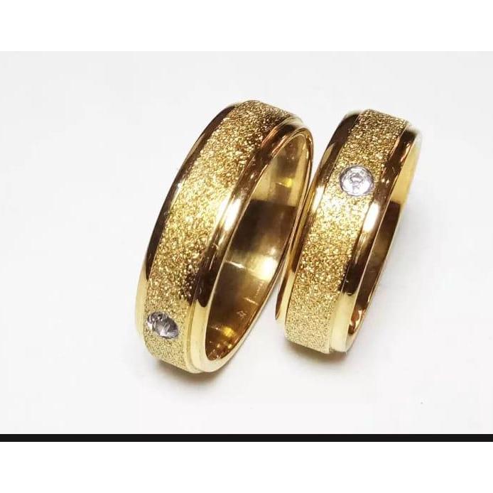 READY STOCK cincin titanium  bisa satuan dan bisa couple (2)cin cin wanita lapis emas gold stainless