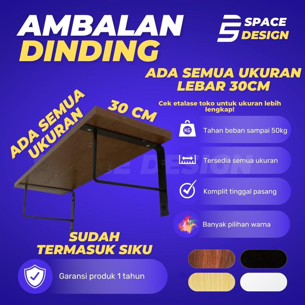 Rak Dinding Minimalis Ambalan SIKU BESI Hiasan Papan Hambalan Kayu Laci Melayang Dinding Ukuran 50cm