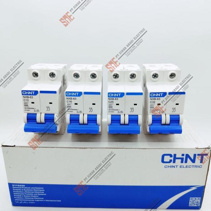 MCB Chint 2P Phase 10A 16A 20A 25A 32A 40A NXB-63