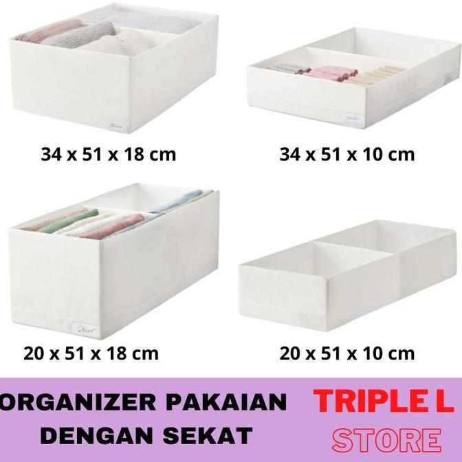 Storage Box Organizer Lemari Pakaian Baju Dengan Sekat