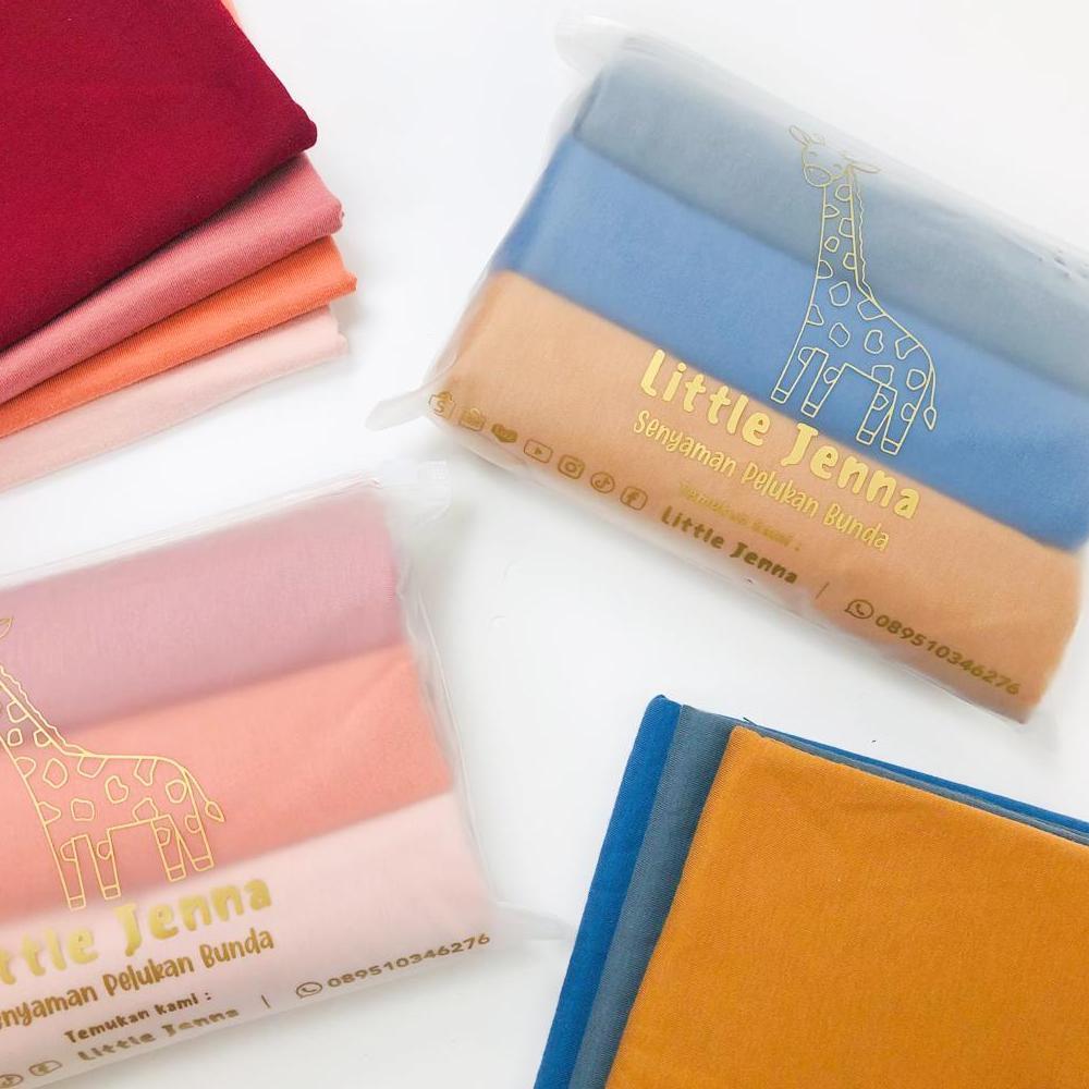 bestpromo little jenna - bedong bayi premium new born swaddle 3in1 (1 set isi 3pcs) earthtone series
