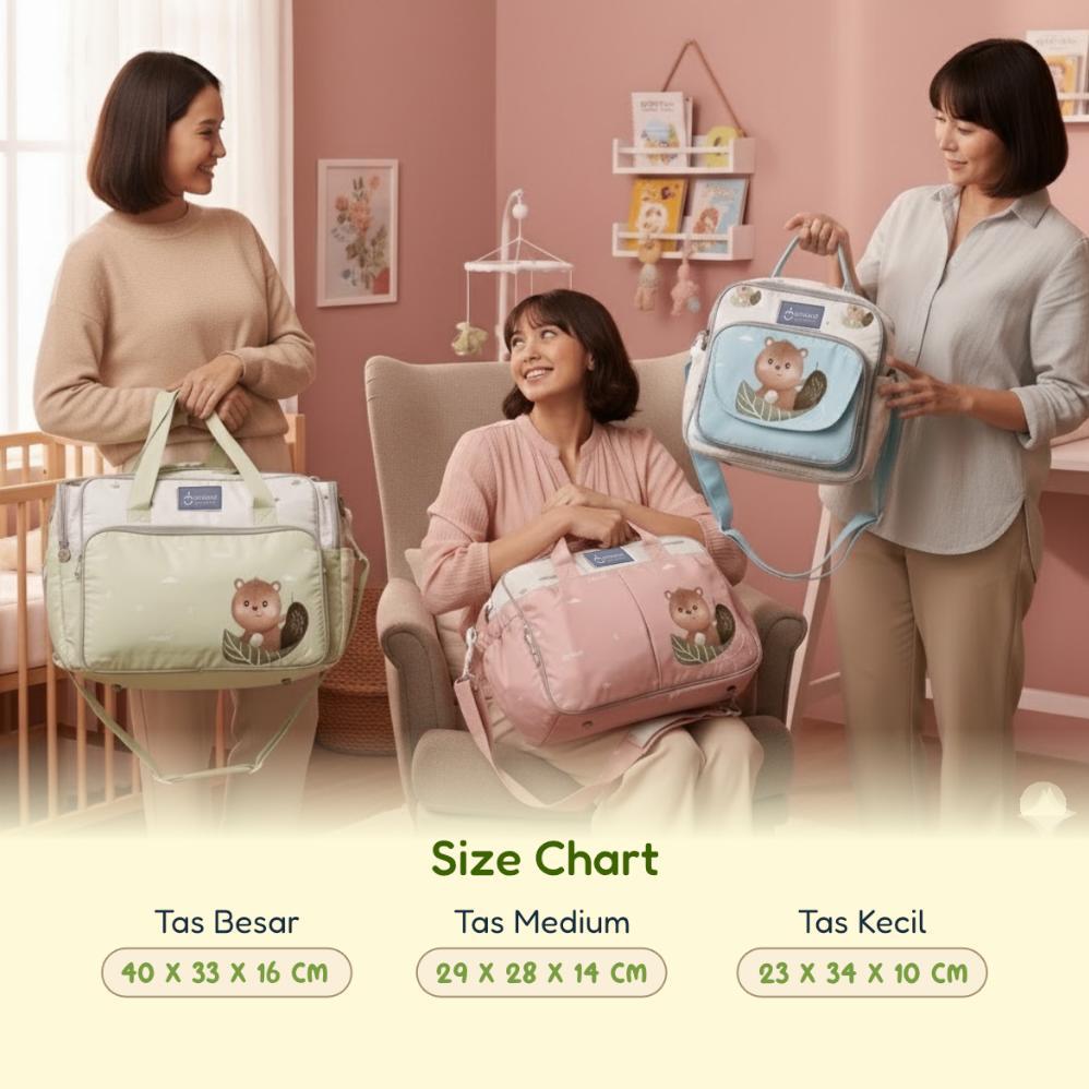HOT SALE Tas Bayi Omiland Tas Multifungsi Tas Selempang Diaper Bag Besar Medium Kecil Banyak Kantong