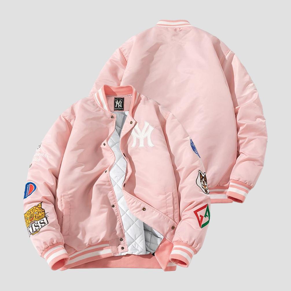 Termurah Jumpshot Jaket Varsity Baseball Pria Wanita  Motif Gambar Full Bordir
