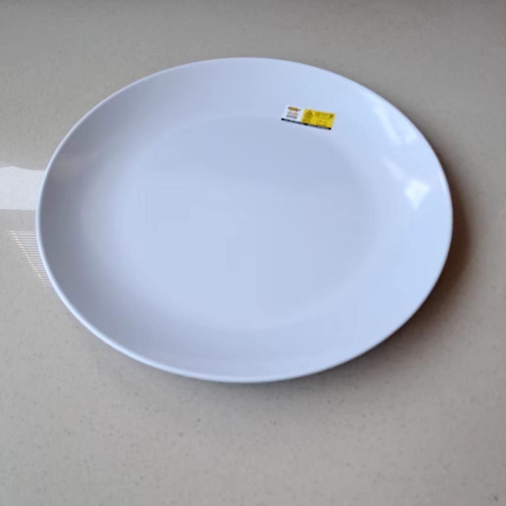 Piring Bulan 9" Putih Melamin Golden Dragon P1009 - Piring Makan Bulat