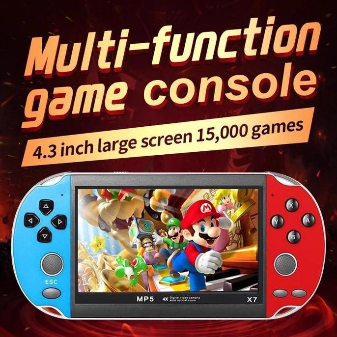 Konsol Game PSP X7 Screen Besar 4.3 Inch 8G Built-in 10000 Games Mp5 Musik Video Player [terbaik]