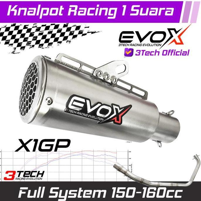 // KNALPOT RACING EVOX X1 GP SERIES MOTOR 150-160CC FULL SYSTEM *
