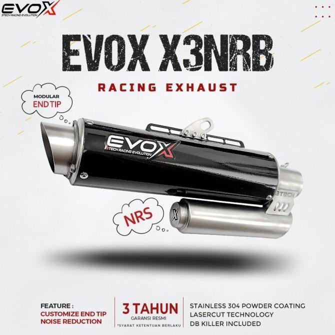 VIRALL KNALPOT MOTOR RACING EVOX X3 NRB UNTUK MOTOR 150-160CC FULLSYSTEM ''