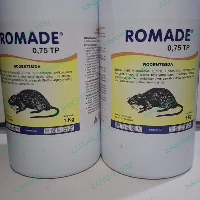 Ratratama54 - Romade 0,75TP racun tikus 1kg powder rodentisida umpan tikus bubuk