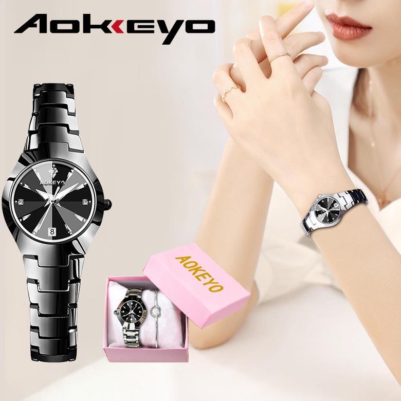 LIMITED AOKEYO W101 JAM TANGAN WANITA ORIGINAL BERLIAN ANTI AIR ANALOG BISNIS KUARSA JAM TANGAN CEWE