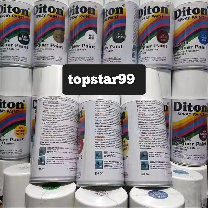 Diton 300Cc Pilok Cat Semprot Ready Berbagai Warna Black Clear Merah Biru Kuning Glossy Mengkilap Me