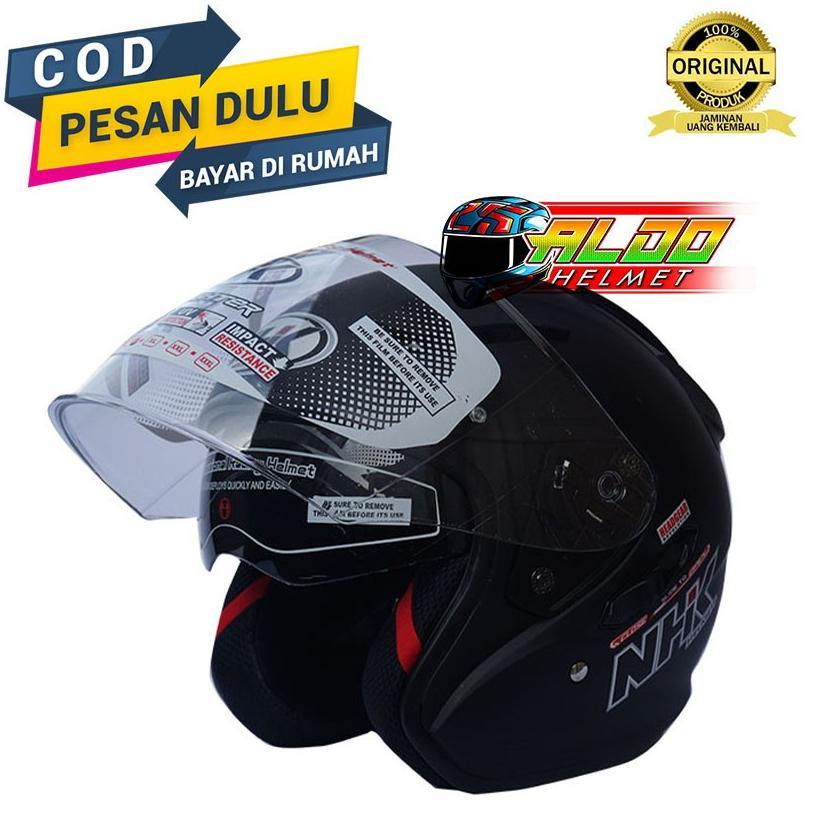 HELM / NHK / HELM NHK R1 / HELM NHK R1 SOLID BLACK DOFF ORIGINAL / NHK R 1 POLOS DOUBLE VISOR / HELM