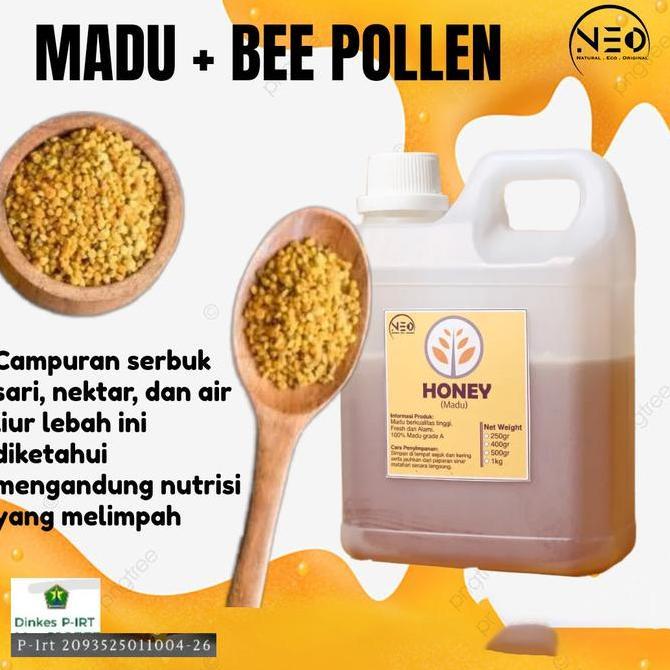 Madu Pollen 1Kg(1.000Gr) Pelopor Madu Dengan Bee Pollen Di Indonesia - Madu Bee Pollen - Madu Bepole