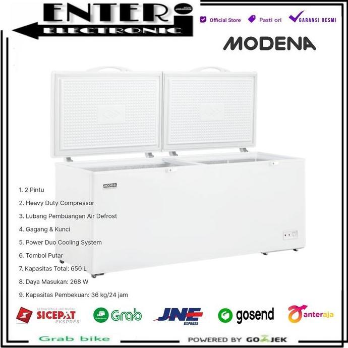 MODENA MD65W - CHEST FREEZER BOX 2 PINTU 650 L MODENA MD65 MD 65W 65 W