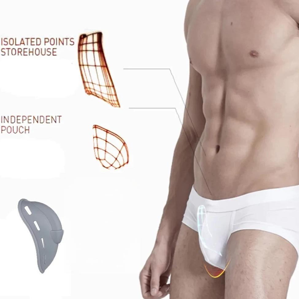 (Ram Lanc) Batok Pelindung Kelamin Pria - Bulge Pad Silikon Lembut Breathable Dewasa & Anak All Size