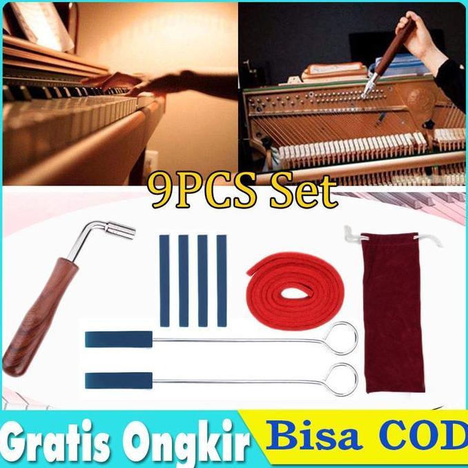 SWALLOWTAIL 9 Pcs Piano Tuning Palu Wol Bisu Strip Alat alat tuning Piano Alat