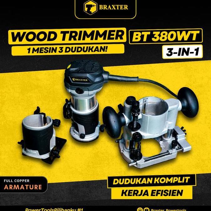 Bng- Bt 380 Wt Wood Trimmer Braxter / Router Bisa Ganti 3 Dudukan
