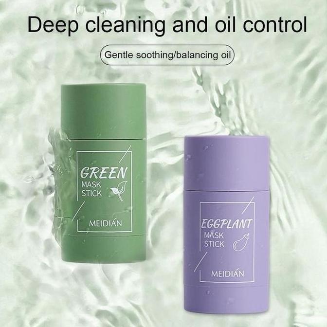 bangpadriss - bpom certified meidian green tea eggplant mask cleansing clay stick masker wajah stik