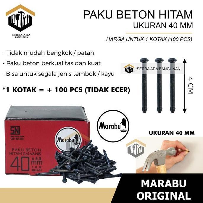 PAKU BETON HITAM / PAKU HITAM MARABU 4 cm / PAKU BETON / PAKU HITAM