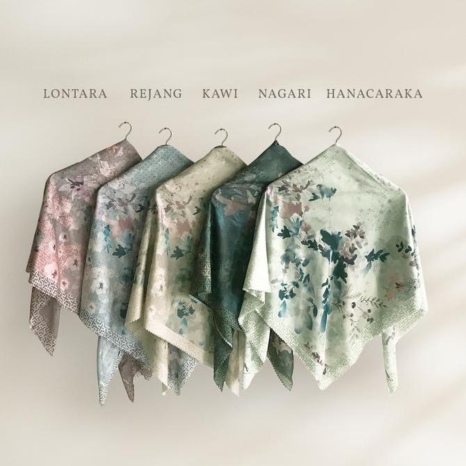 Veil- Authentism - Aksara Series Exclusive Printed Scarf Kerudung Segi Empat Lamina Voal  Muslim Squ
