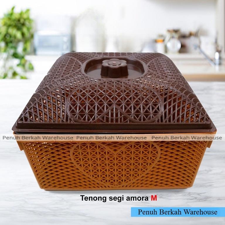 Wakul Segi /Tenong Segi Amora/Wakul Tutup Anyam Coklat Serbaguna Plastik /Kotak Serbaguna / Wadah Sa