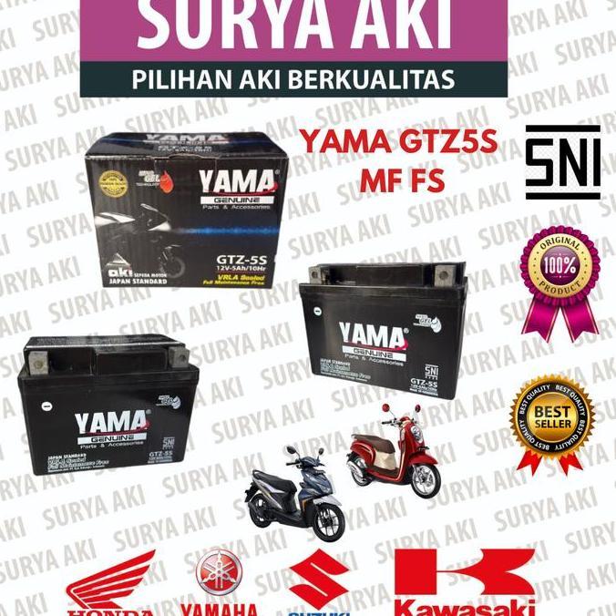 Aki Kering Yama Gtz5S Mf Fs Aki Motor Revo Fit Supra X 125 Mio J Mio Z High Quality