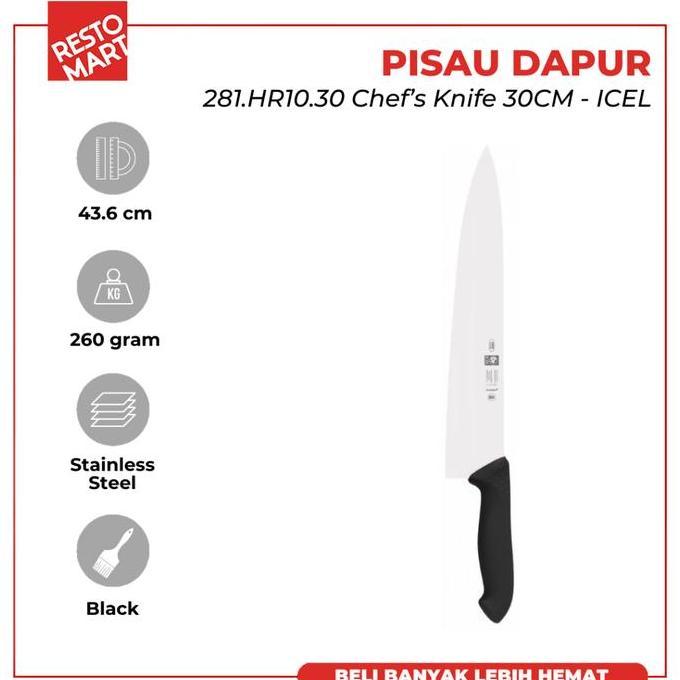 Pisau Chef / Pisau Dapur 30 cm / Chefs Knife 281.HR10.30 Black ICEL Stainless (1511625)