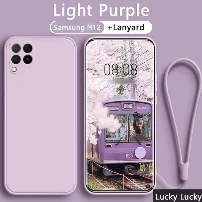 Case untuk SAMSUNG A12 / M12 SOFT CASE BABY SKIN FREE TALI MICROFIBER CASING COVER HP