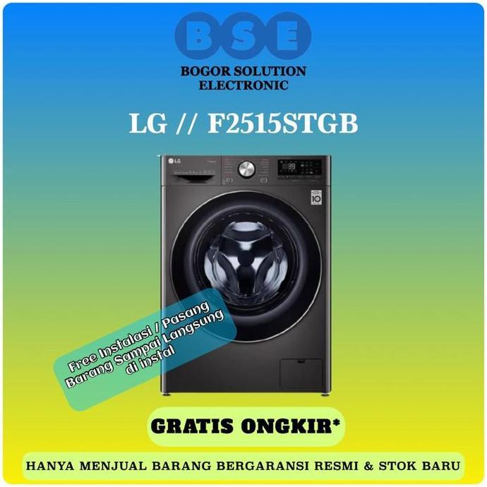 LG F2515STGB 15Kg Mesin Cuci LG Hitam F2515STGB Front Loading LG 15 Kg