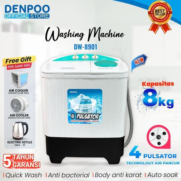 Mesin cuci denpoo 2 tabung DW 8901