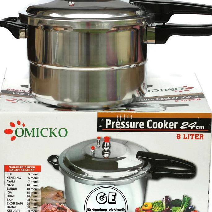 Omicko Panci Presto 24 Cm Kapasitas 8 Liter Pressure Cooker-Body Tebal