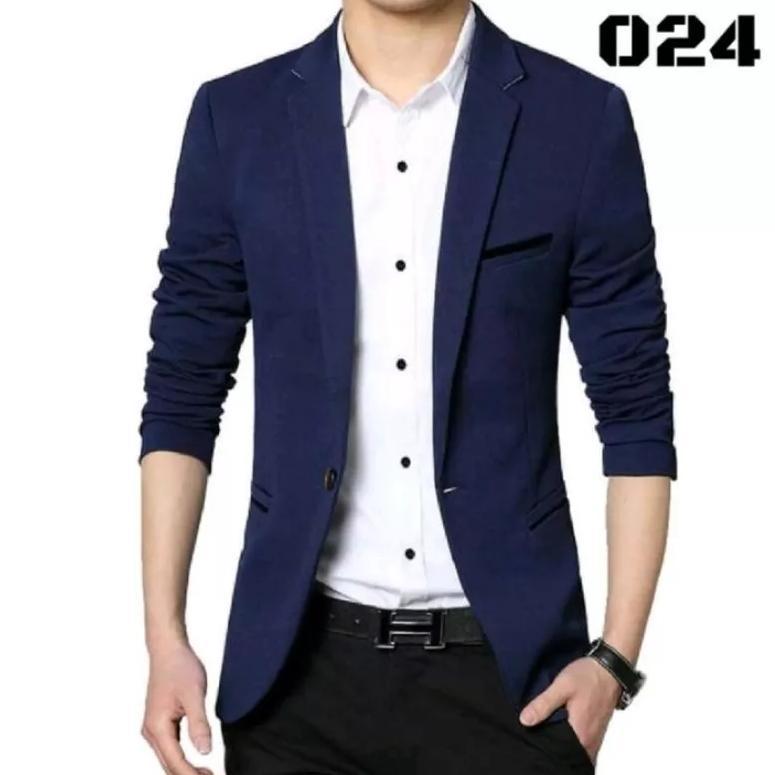 NEW PRODUCT Jas pria Blazer Jas formal pria Jas blazer pria saku tanpa tutup kancing 1