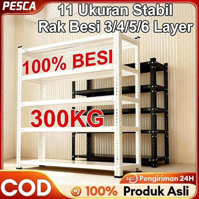 GRATIS ONGKIR - [Bisa COD] Ready stok  100% BESI Rak Besi Susan 5/6 tingkat Rack Besi Tinggi 150CM/1