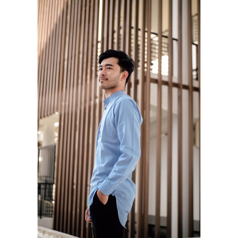 sale Baju Koko Kurta Lengan Panjang Warna Biru Muda Biru Laut Ada Big Size Banyak Warna
