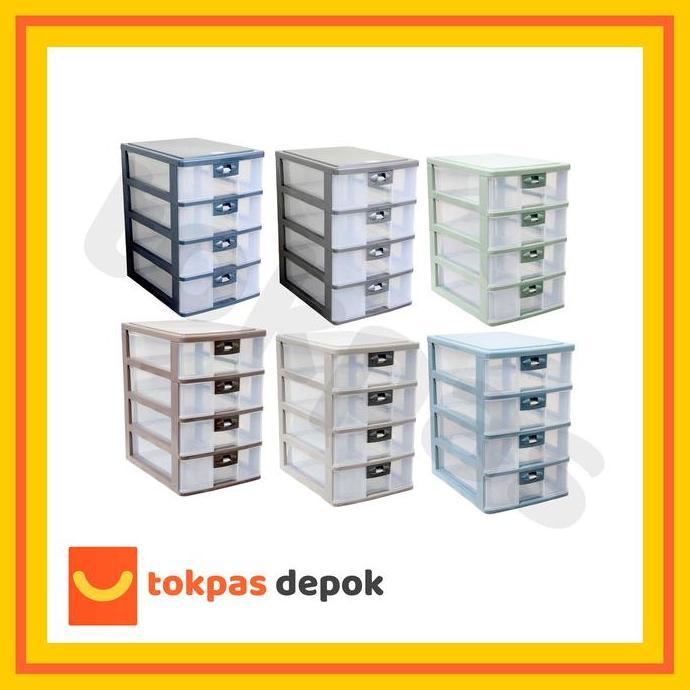 BEBAS ONGKIR - Laci Plastik Pressa Susun 4 Lion Star PR 34 A 4 Kabinet Container Office Multicoloure