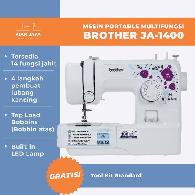 Terlaris Mesin Jahit Portable Brother Ja1400 | Mesin Jahit Portable Multifungsi Brother Ja-1400 | Me