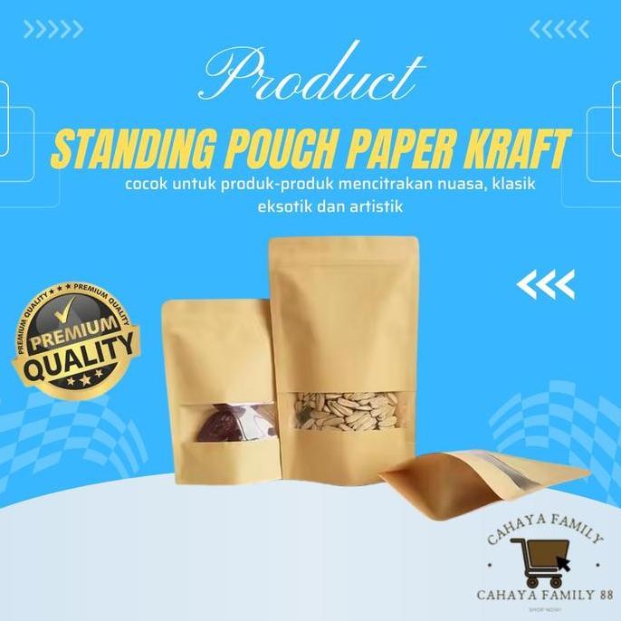 Standing Pouch Paper Kraft Window all ukuran