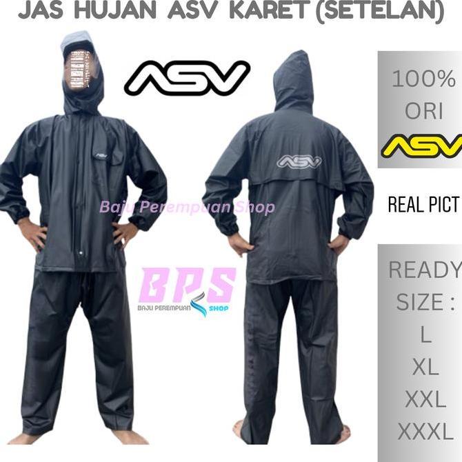 Bitperbit- Jas Hujan Asv Karet Rubber Setelan Jaket Celana Mantel Mantol Raincoat Asv