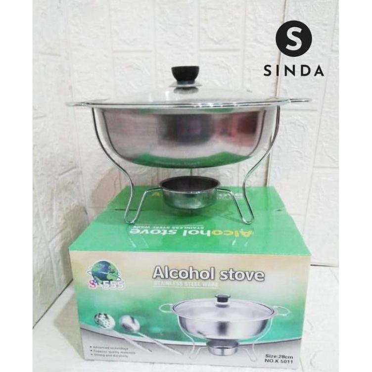 wasidijr- Food warmer round asta 28 cm - tempat prasmanan bulat stainless Diskon