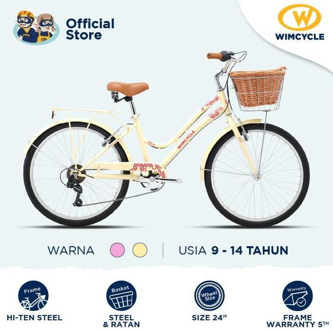 Sepeda Wanita Anak Keranjang CTB Wimcycle Seona 24 | City Bike Junior