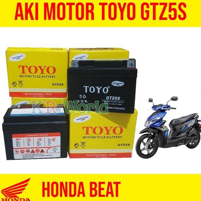 AKI MOTOR HONDA BEAT MEREK TOYO GTZ5S 100% ORIGINAL TERMURAH