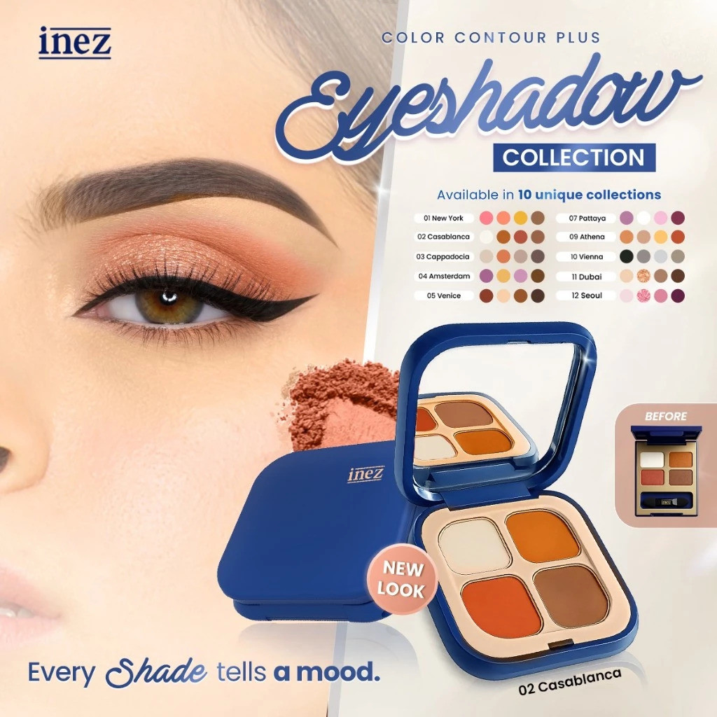 Inez Eye Shadow Collection Eyeshadow Powder Shimmering Matte Tahan Lama Palette Kosmetik