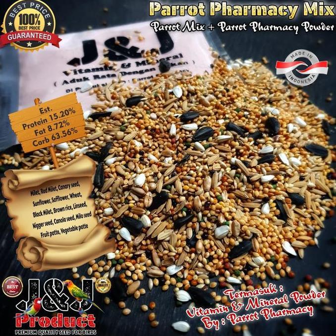 Parrot Pharmacy Mix (1Kg) / J&J Premium Seed / Pakan Breeding Parrot