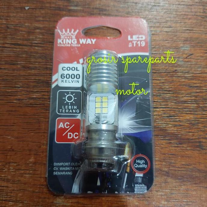Bohlam Led King Way T19 Ac/Dc Motor Beat Fi Street Mio M3 Sporty Mio J
