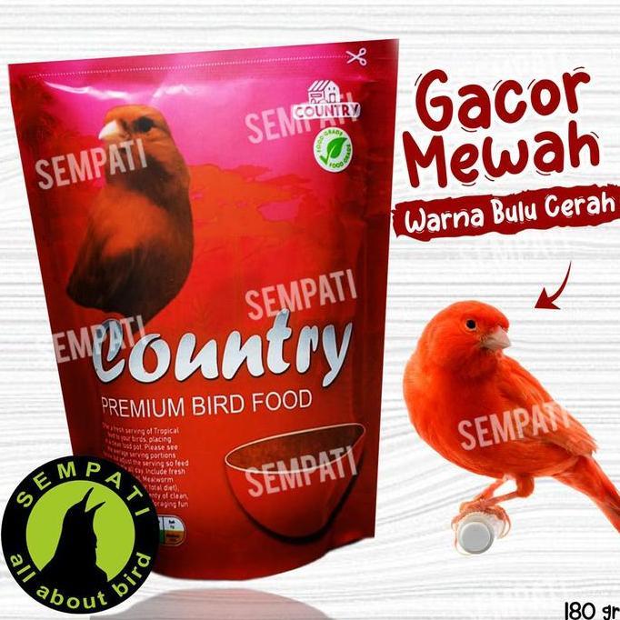 Sempati Pakan Burung Kenari Merah Country Cede Red Intensive Canary Pencerah Warna Bulu Merah Merona